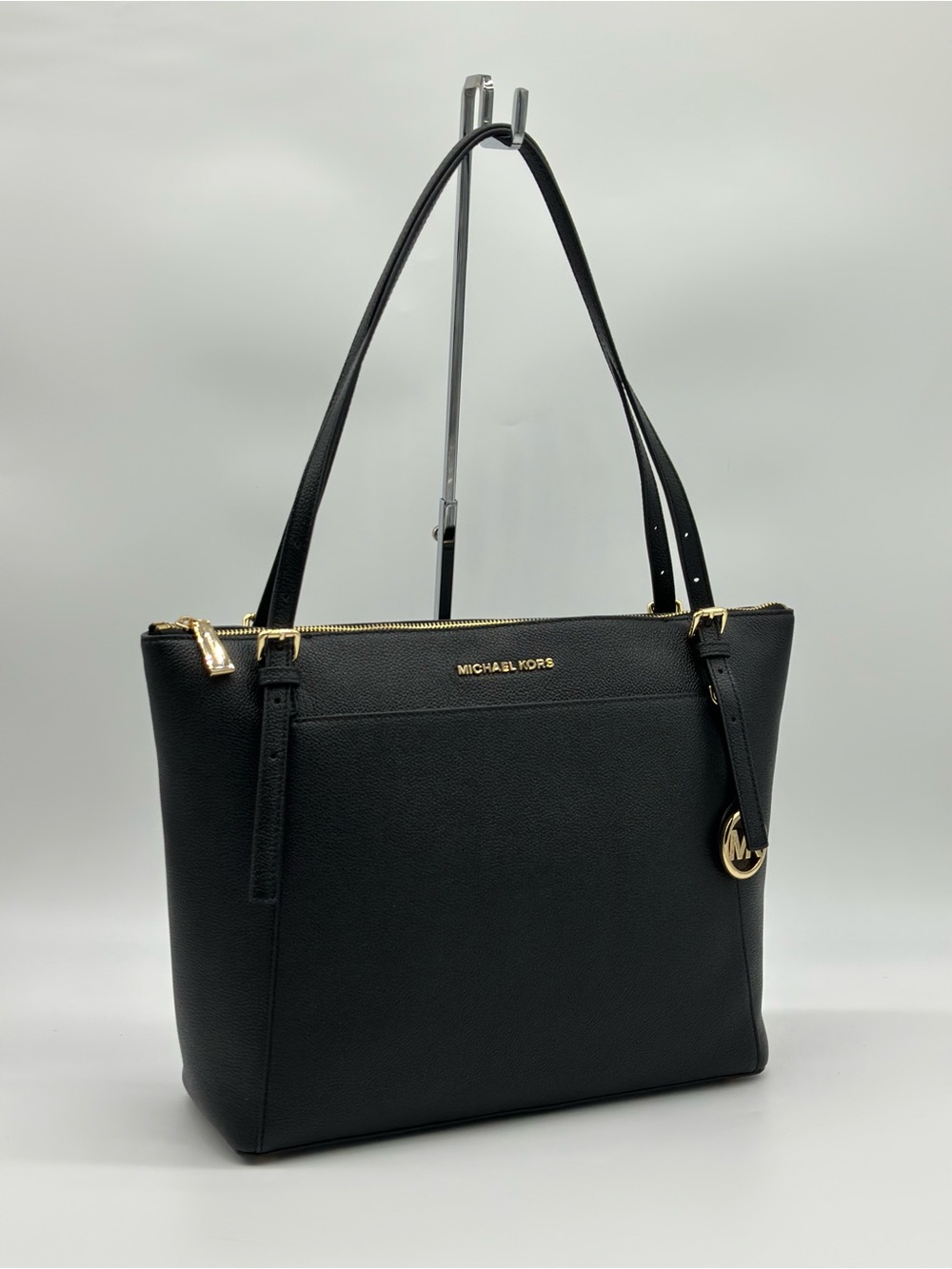 Michael Kors Black Tote with Gold Accents